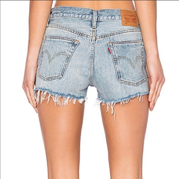 Levi’s 501’s Button Fly Denim Shorts Waveline - Picture 2 of 11